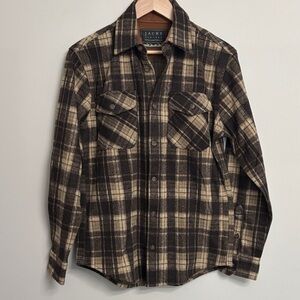 Jachs Brown and Tan Checkered Shirt Small NWT